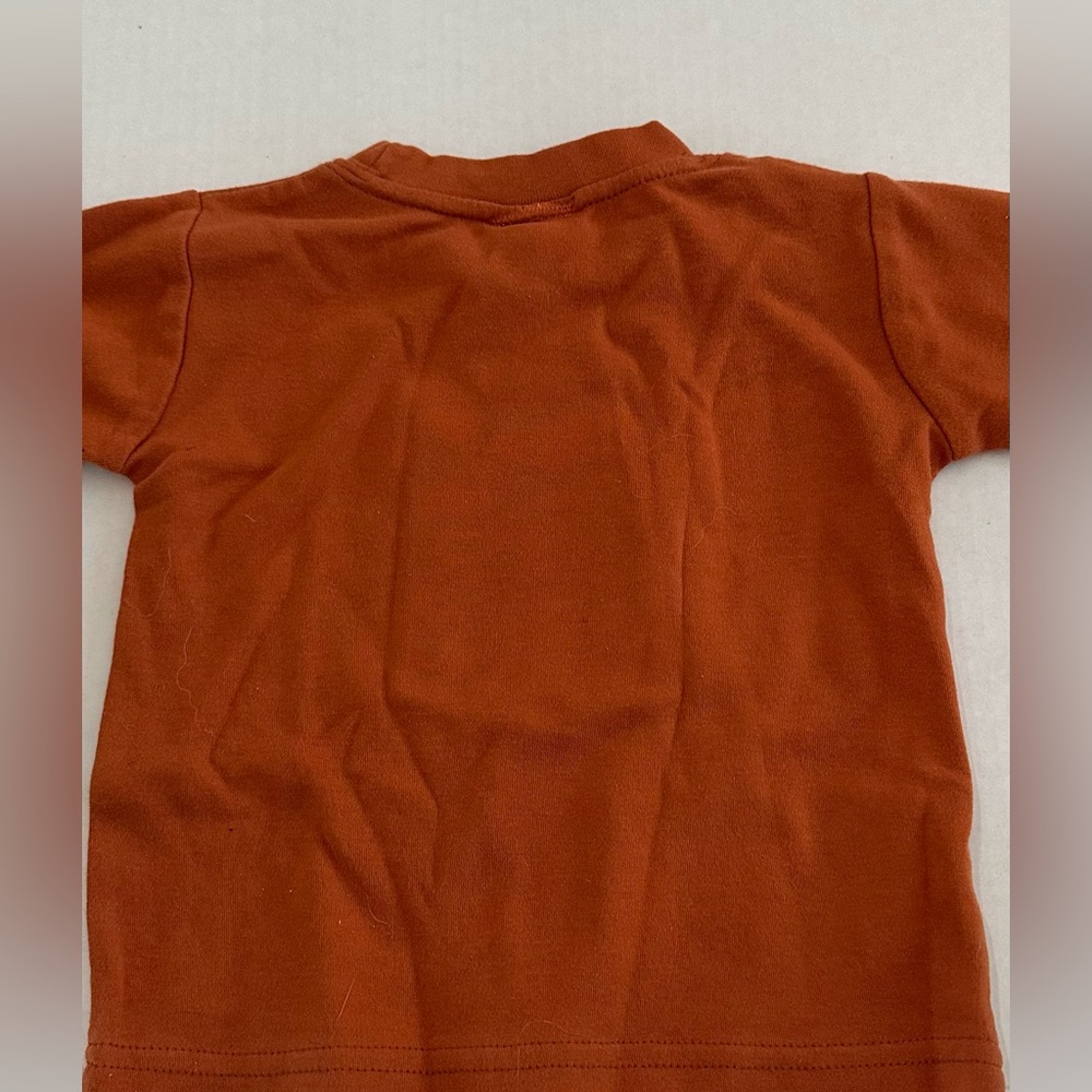 Berry Patch USA Kids Orange Long Sleeve Preshrunk Cotton Tee size 12-18 mns - Picture 2 of 6